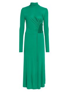 Платье с замочной скважиной и рюшами сбоку Undra Celeste, зеленый