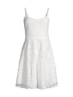 Кружевное мини-платье облегающего кроя Ungaro, белый
