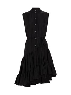 Асимметричное миди-платье River с поясом UNTTLD, черный