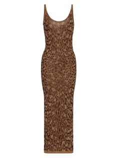 Жаккардовое платье Animalier из хлопка и люрекса Valentino, животный принт
