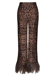 Жаккардовые брюки Animalier из вискозы Valentino, животный принт