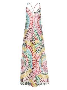 Муслиновое платье с петлей Valentino, разноцветный