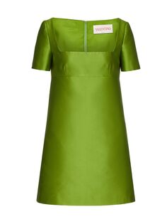 Короткое платье цвета техно Duchesse Valentino, зеленый
