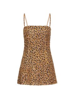 Короткое платье из органзы Animalier Valentino, бежевый