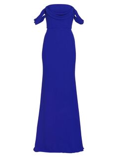 Драпированное платье Andree без бретелек Vera Wang Bride, синий