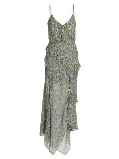 Асимметричное платье макси с цветочным принтом Avenel Veronica Beard