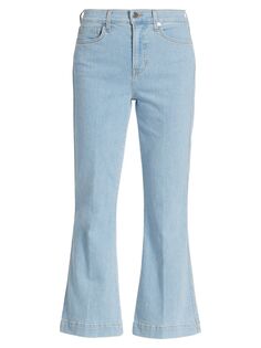 Расклешенные джинсы Carson с высокой посадкой до щиколотки Veronica Beard, синий