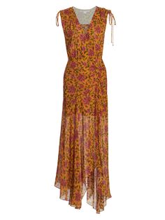 Асимметричное макси-платье Dovima с цветочным принтом Veronica Beard