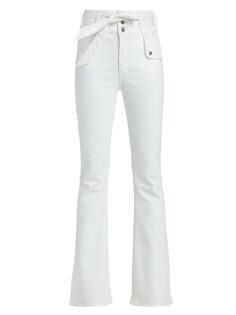 Расклешенные джинсы Giselle с высокой посадкой Veronica Beard, белый