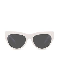 Солнцезащитные очки «кошачий глаз» 56 мм Versace, белый