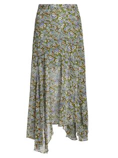 Асимметричная длинная юбка Shilpa с цветочным принтом Veronica Beard