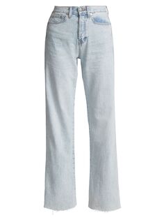Эластичные широкие джинсы Taylor с высокой посадкой Veronica Beard, синий