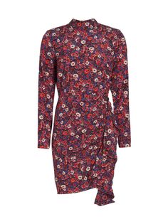 Мини-платье Louella из эластичного шелкового атласа с цветочным принтом Veronica Beard