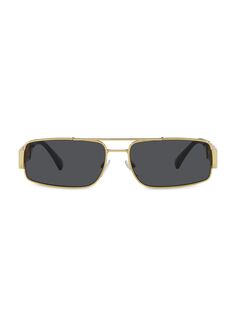 Прямоугольные солнцезащитные очки 60 мм Versace, золотой