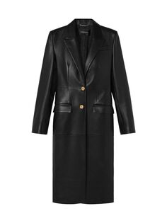 Длинная кожаная куртка La Vacanza Versace, черный