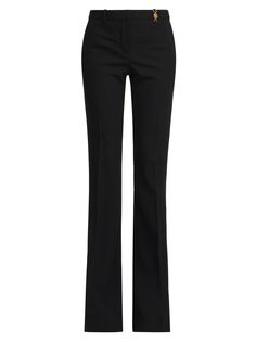 Шерстяные расклешенные брюки La Vacanza Versace, черный