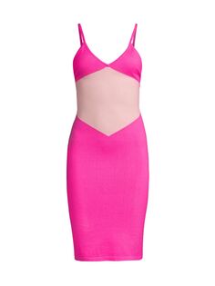 Платье длиной до колен без рукавов с цветными блоками Victor Glemaud, розовый