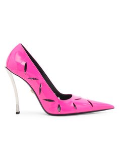 Туфли-лодочки из лакированной кожи Slash Pinpoint Versace, розовый