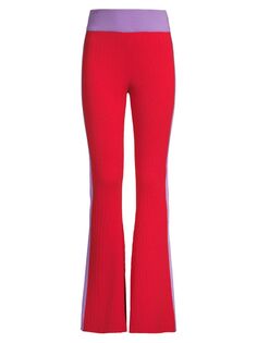 Расклешенные шерстяные брюки с цветными блоками Victor Glemaud, красный
