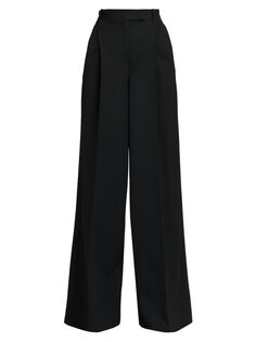 Широкие шерстяные брюки Versace, черный