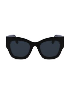 Солнцезащитные очки-бабочки 51MM V Plaque Victoria Beckham, черный