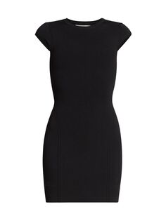 Мини-платье из джерси с короткими рукавами Victoria Beckham, черный