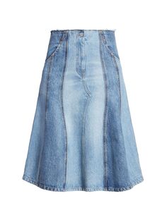 Деконструированная джинсовая юбка-миди Victoria Beckham, винтаж