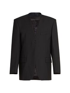 Однобортный пиджак со скрытыми лацканами Victoria Beckham, черный