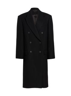Двубортное шерстяное пальто Hailey Bieber WARDROBE.NYC, черный