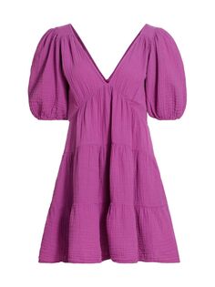 Мини-платье Nissa с пышными рукавами Xirena, фиолетовый