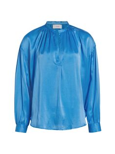 Шелковая блуза Mayson из шармеза Xirena, синий