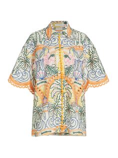 Имбирная тропическая рубашка Zimmermann, разноцветный