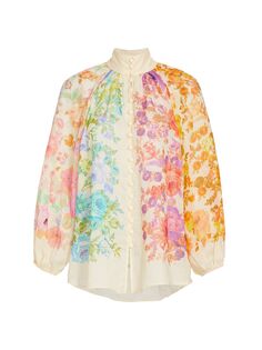 Блуза Raie с цветочным принтом Zimmermann, разноцветный