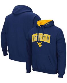 Мужская темно-синяя толстовка с капюшоном west virginia mountaineers arch logo 3.0 pullover Colosseum, синий