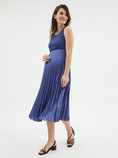 Синее плиссированное платье без рукавов для беременных George., синий