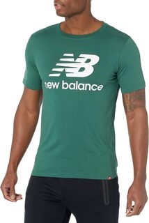 Футболка New Balance Men&apos;s Nb Essentials Stacked Logo Short Sleeve, зеленый