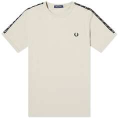 Футболка Fred Perry Taped Ringer, кремовый/черный