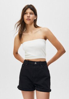 Джинсовые шорты PULL&amp;BEAR, черный