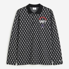 Футболка поло H&amp;M x Disney100 Regular Fit Jacquard-knit, черный/белый H&M