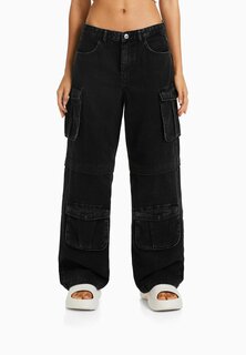 Джинсы клеш Bershka, черный