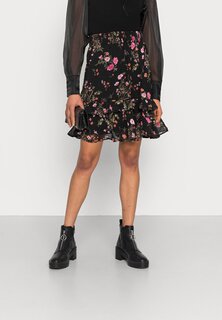 Мини-юбка Vero Moda, черный/розовый