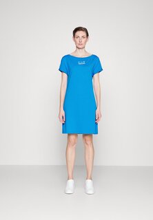 Платье из джерси ярко-синего цвета Armani Emporio, синий