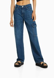 Джинсы-сигареты Bershka, темно-синий