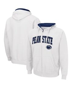 Мужская белая худи penn state nittany lions arch and logo 3.0 с молнией во всю длину Colosseum, белый