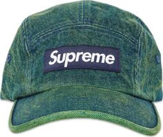 Кепка Supreme Denim Camp, выцветший зеленый