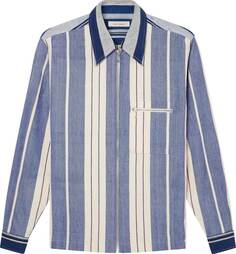 Куртка Wales Bonner Handwoven Cotton Atlantic, синий/белый