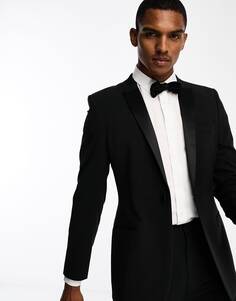 Пиджак-смокинг Asos Design Super Skinny Tuxedo Suit, черный