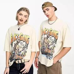 Футболка Collusion Unisex License With Gucci Mane Print In Off White, бежевый