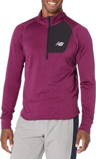 Лонгслив для бега New Balance Men&apos;s Nb Half Zip, малиновый