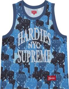 Баскетбольная майка Supreme x Hardies Camo, синий